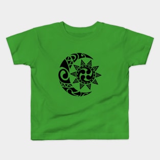 Tribal Moon and Sun Tattoo Edit Kids T-Shirt